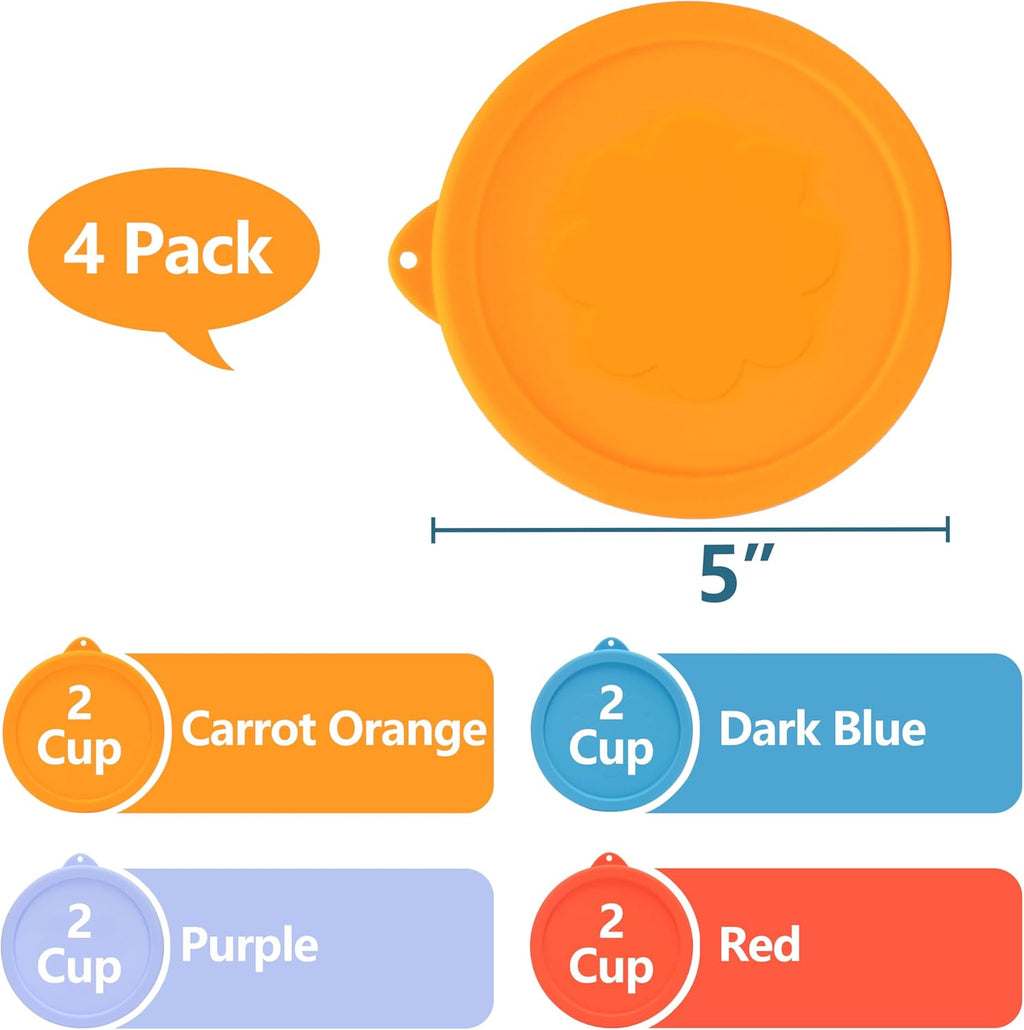 2 Cup Silicone Replacement Lids Storage Cover for Pyrex 7200-PC Glass Bowls (Container not Included) 4 Pack Microwave. Dishwasher and Freezer Safe