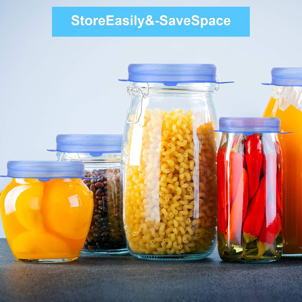 YXYL 14 PCS Reusable Silicone Stretch and Seal Lids for Food Storage. Flexible Round Silicone Bowl Covers. 7 Different Sizes - Keep Food Fresh