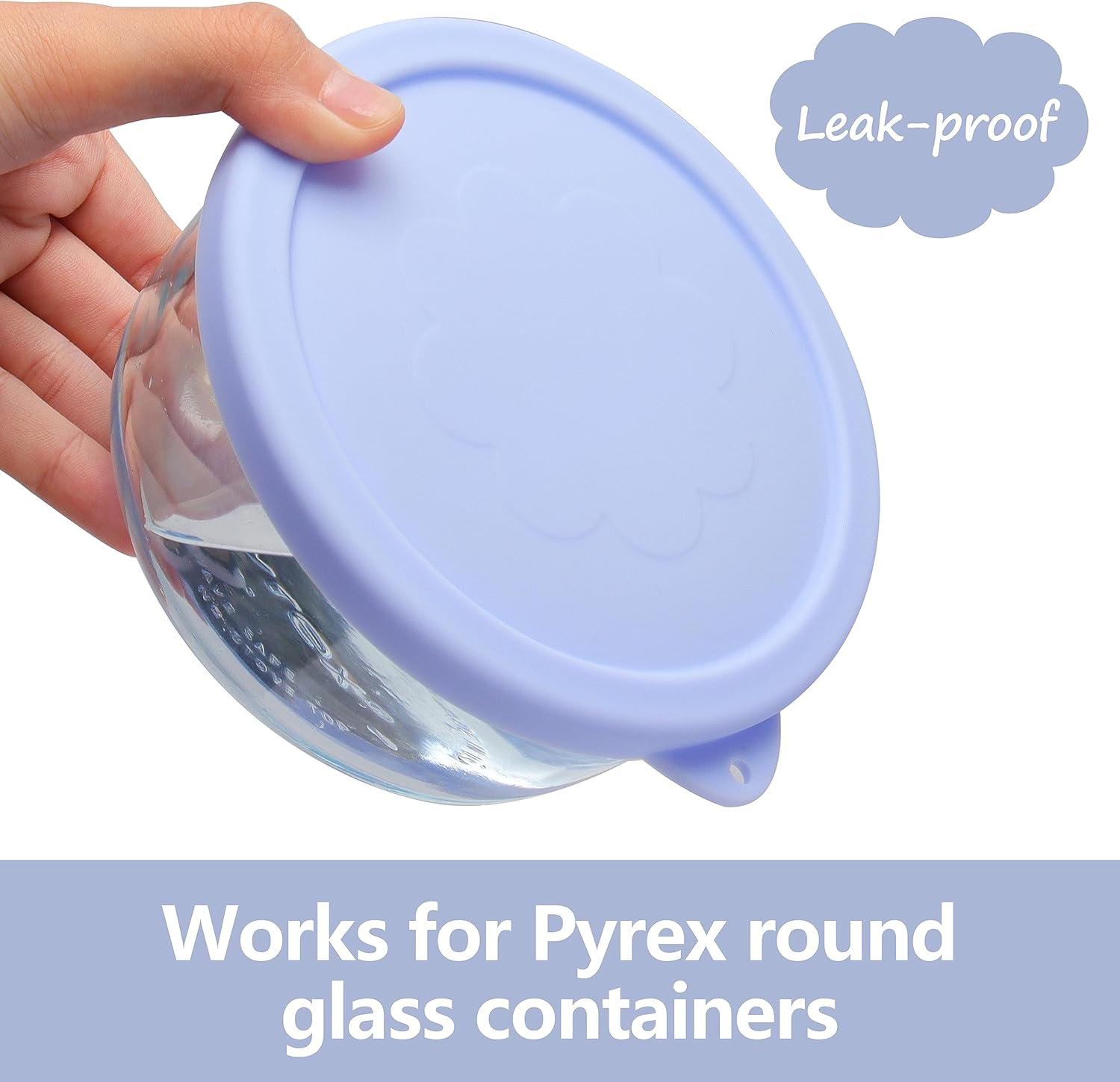 2 Cup Silicone Replacement Lids Storage Cover for Pyrex 7200-PC Glass Bowls (Container not Included) 4 Pack Microwave. Dishwasher and Freezer Safe