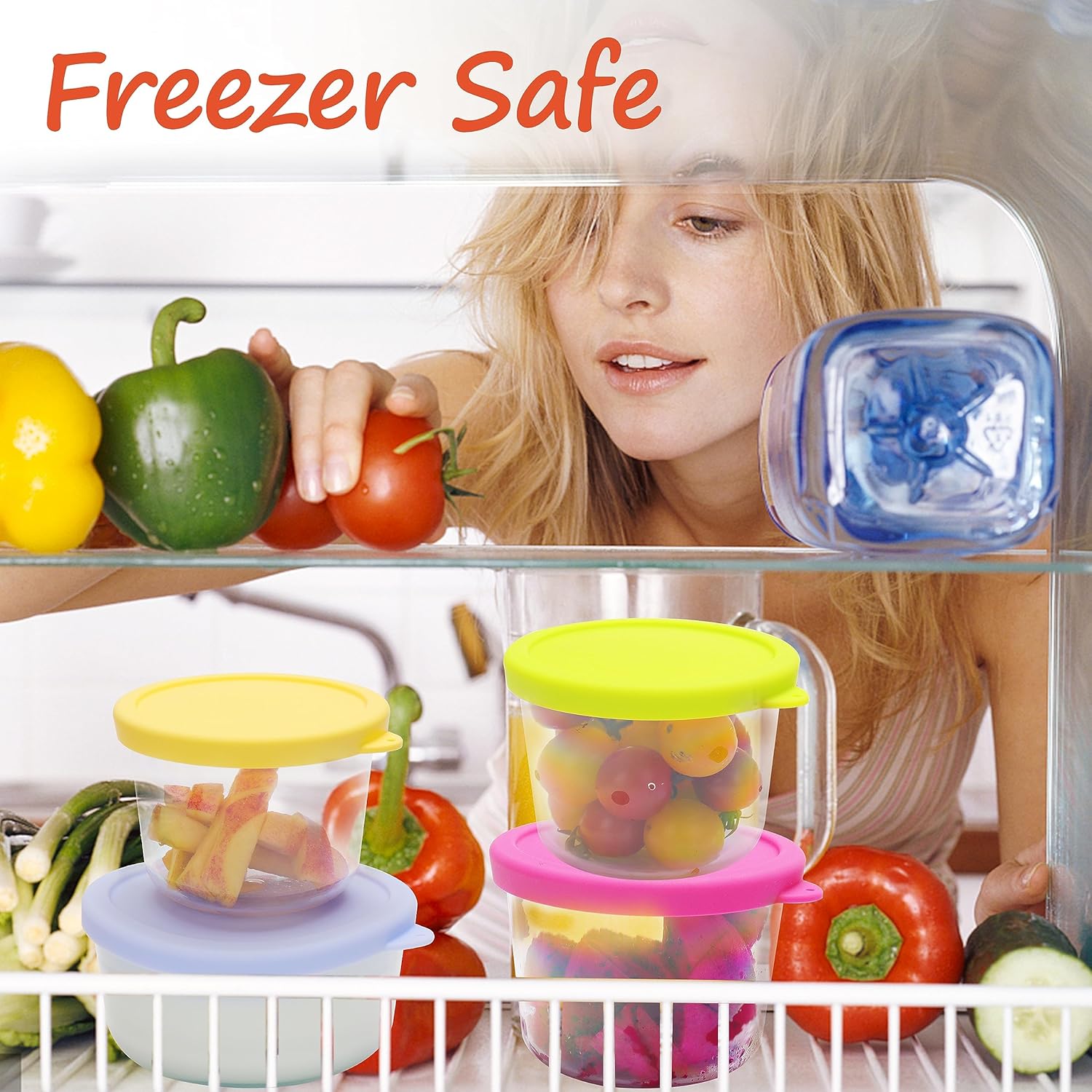 2 Cup Silicone Replacement Lids Storage Cover for Pyrex 7200-PC Glass Bowls (Container not Included) 4 Pack Microwave. Dishwasher and Freezer Safe